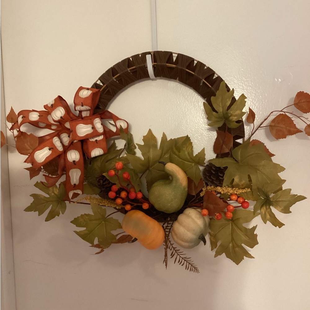Autumn Harvest Wreath with Bow